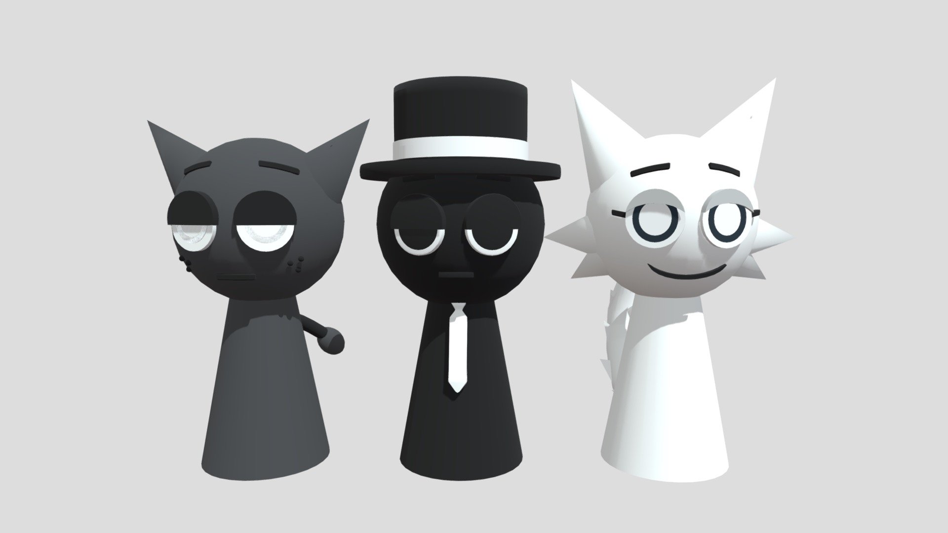 Gray Black Wenda // Sprunki - 3D model by Fisher (@fisher-design ...