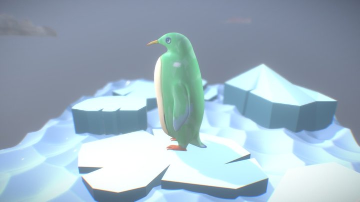 Penguin Running 3D Model