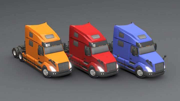 Truck Volvo 2022 Low-poly 3D 3D Model