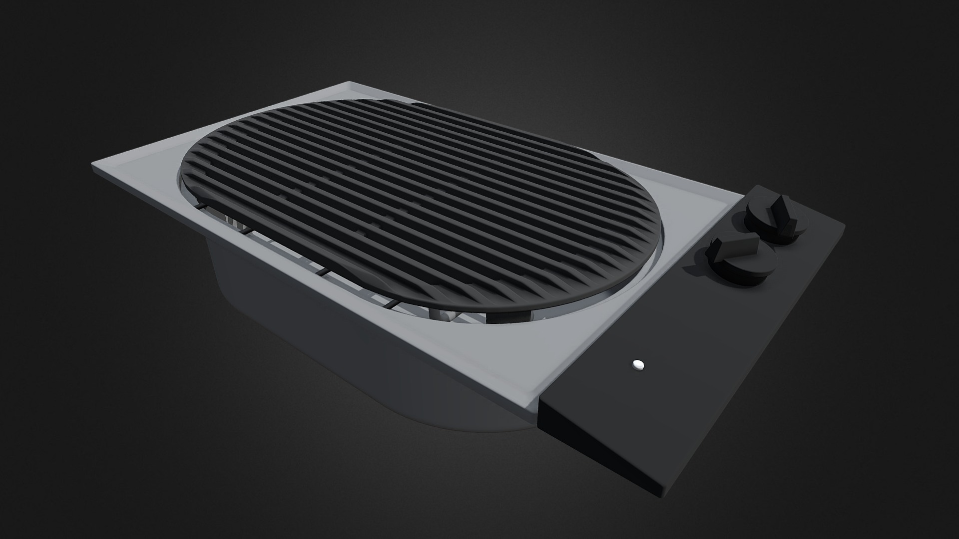 3D model indoor grill - This is a 3D model of the indoor grill. The 3D model is about a black and white photo of a solar panel.