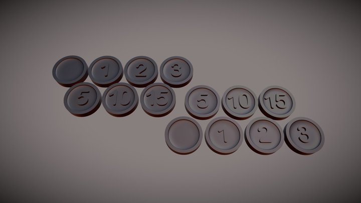 Coins for tabletop games 3D Model