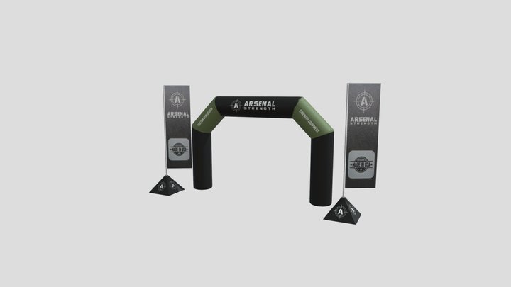 Arsenal Arch and Flags 3D Model