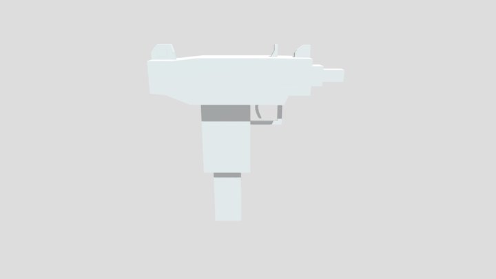 Low Poly Micro Uzi blend with no texture 3D Model