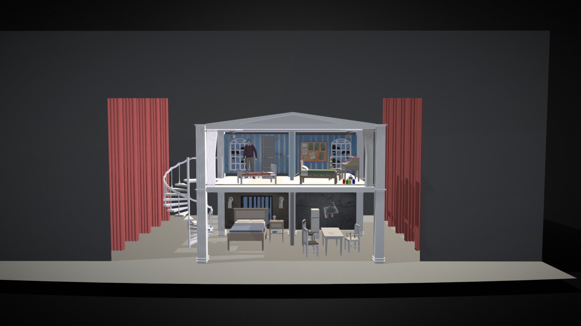 Pillowman Set Tour Act 1 Scene 2 Download Free 3D model by Madalen