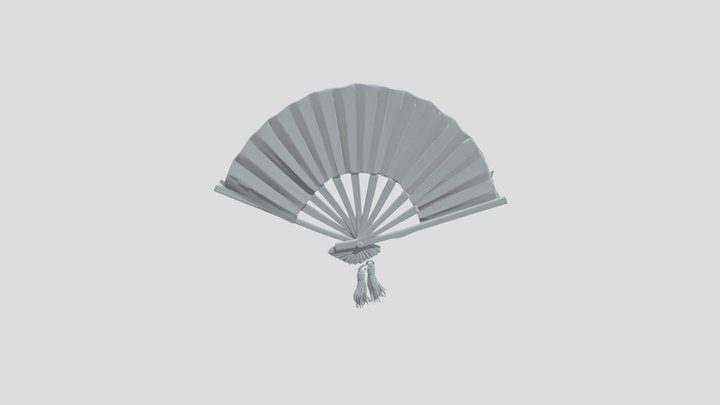 Fan with Calligraphy 3D Model