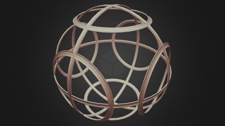 Wireframe Shape Geometric Petanque Ball 3D Model