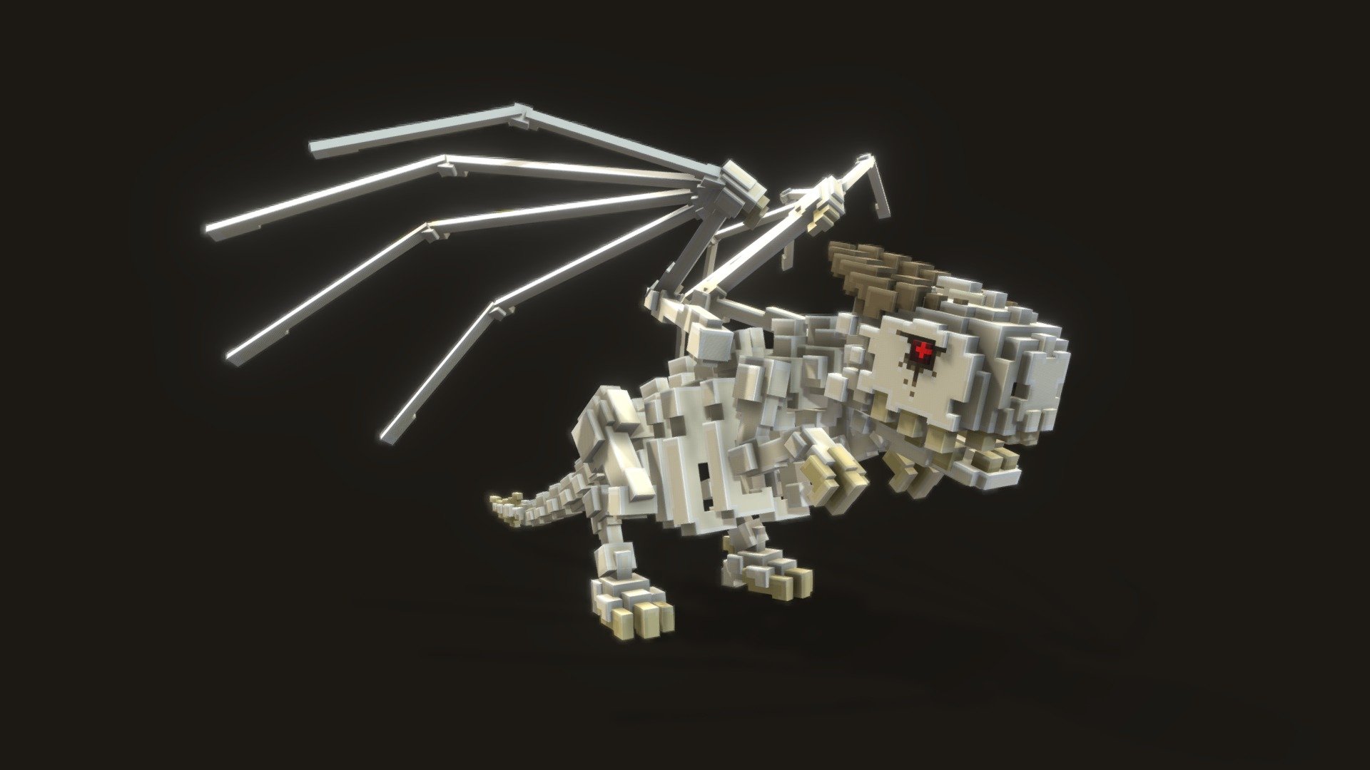 Voxel Bone Dragon - 3D model by voxelgem [4f4294f] - Sketchfab