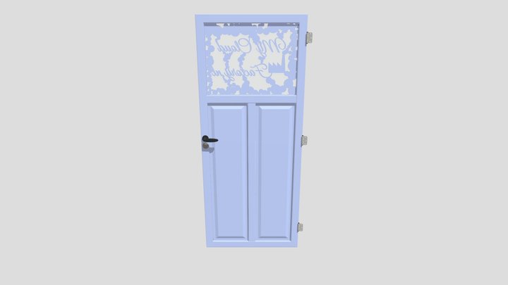 WC deur - MCF logo raamwerk 3D Model