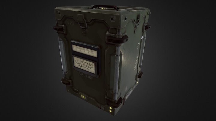 Military Sci-Fi Cargo Crate 3D Model