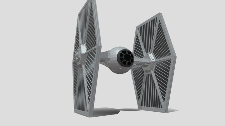 Low poly TIE fighter 3D Model