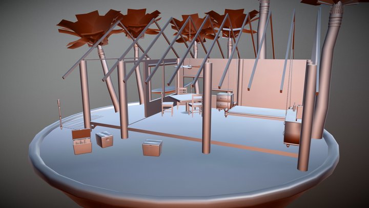 Island Rental Cottage 3D Model