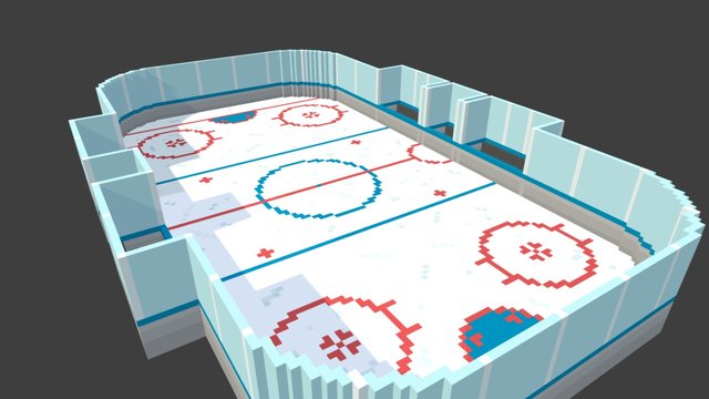 Voxel Hockey Rink 3D Model