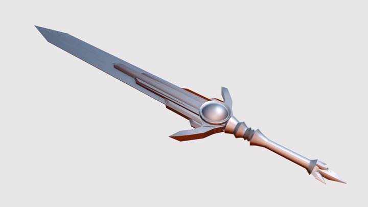 Low Poly Crystal Sword 3D Model