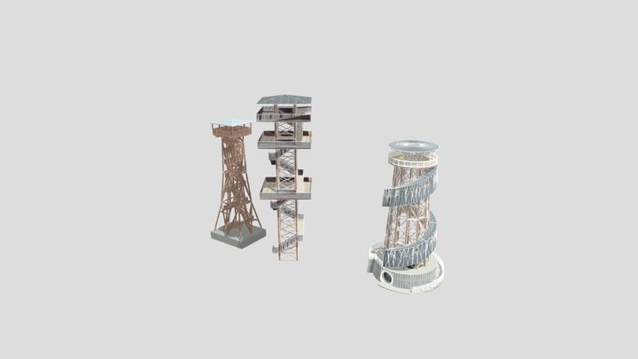 modern observation deck 3D Model
