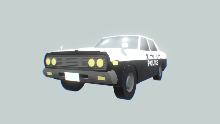 Police Car Japanese Low poly 3D Model