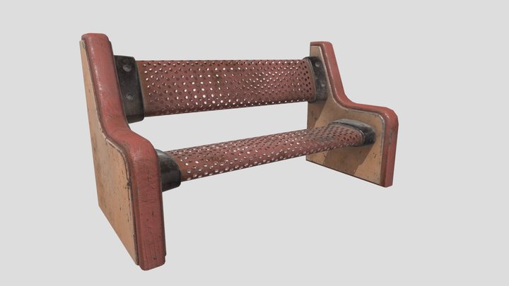 Train station bench 3D Model