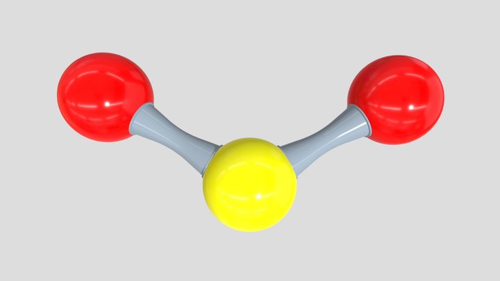 Sulfur Dioxide Molecule SO2 3D Model