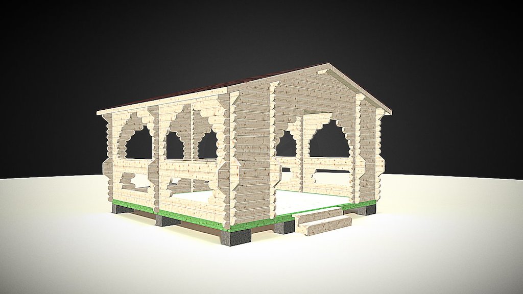 Беседка открытая 4 х 4 м — Sketchfab embed 3D viewer