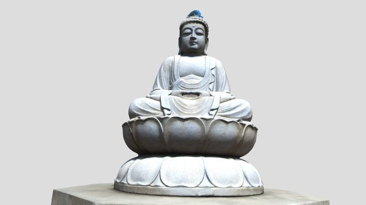 Stone Buddha Statue 3D Model