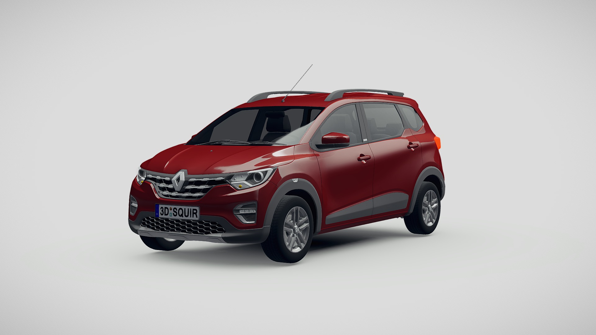 3D model Renault Triber 2020 - This is a 3D model of the Renault Triber 2020. The 3D model is about a red car with a white background.