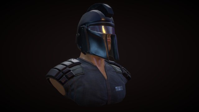 Sci-Fi Captain Bust 3D Model