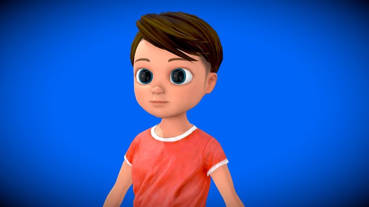 Stylized Cartoon Boy Character (Rigged) 3D Model