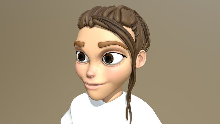 Cartoon Girl 3D Model