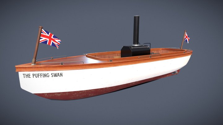 Steamboat "The Puffing Swan" 3D Model