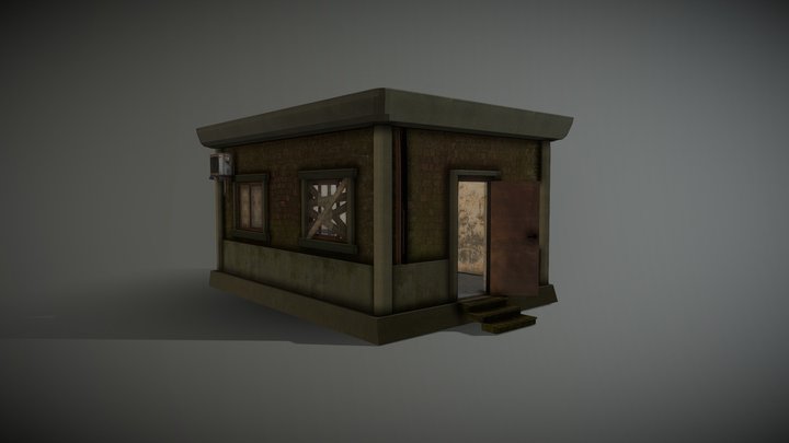 Abandoned Brick Building 3D Model