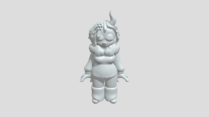 Cartoon plant-themed girl character 3D Model