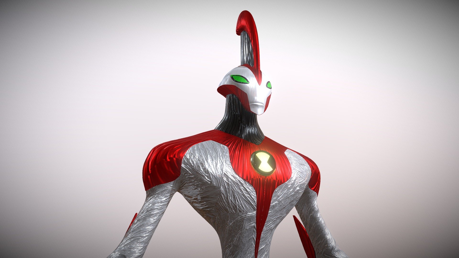 Ultimate Aggergor Ben 10 Ultimate alien 3d Model 3D model rigged