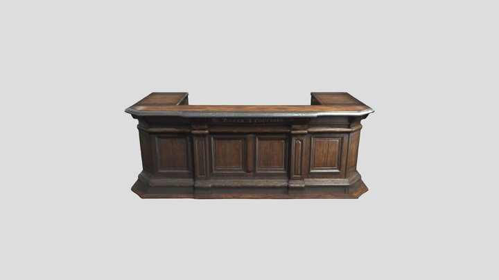 Antique Bar Counter 3D Model