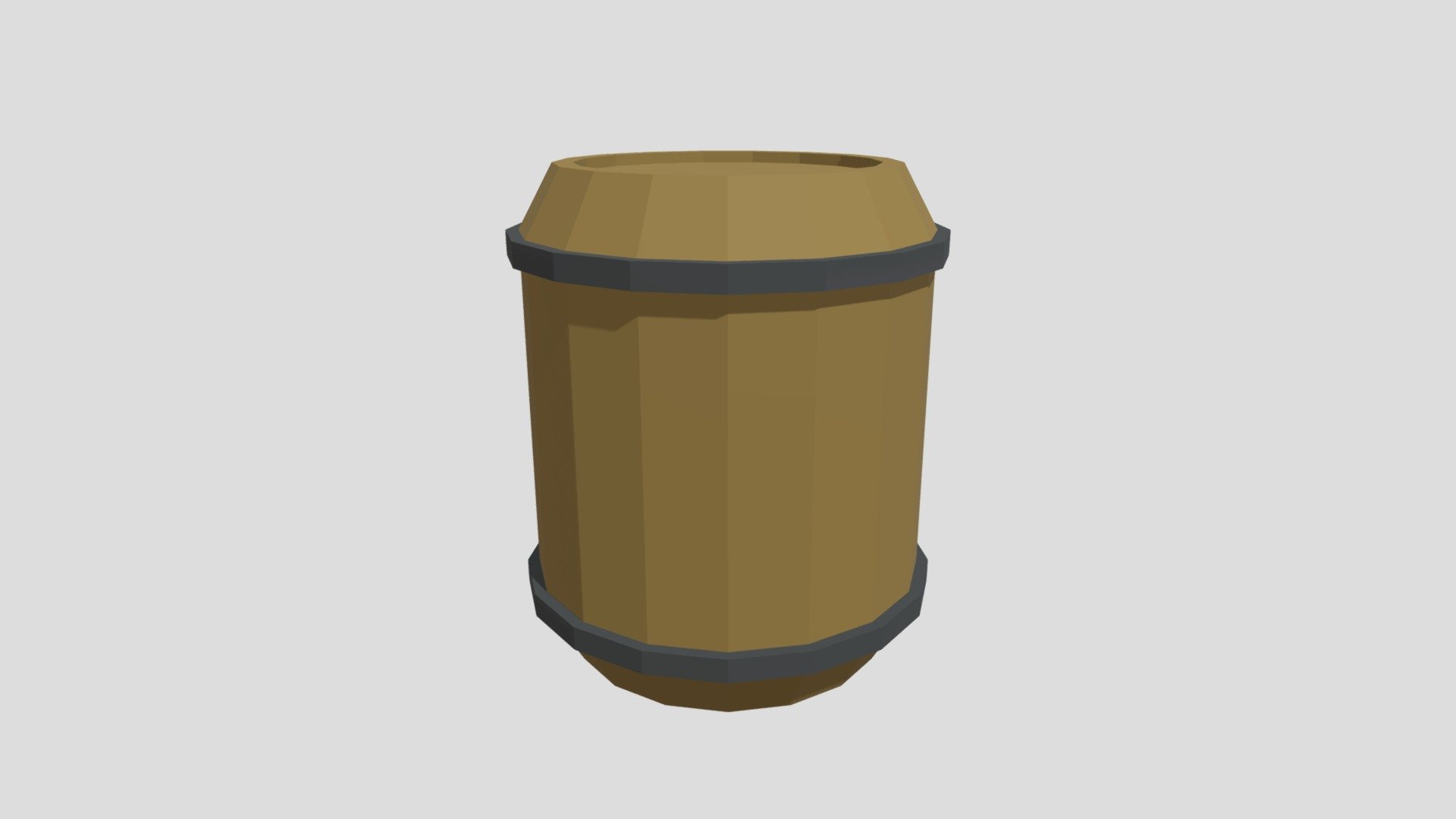 Low poly wood barrel