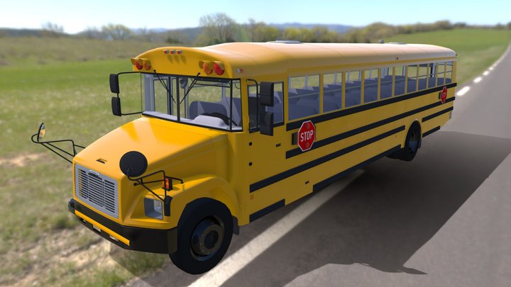 Thomas Freightliner FS-65 School Bus 3D Model