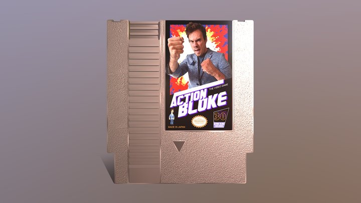 ACTION BLOKE the video game cartridge 3D Model