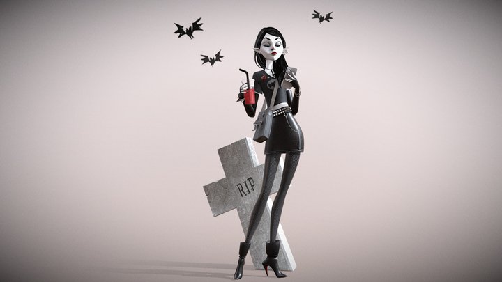 Vampire Lady 3D Model