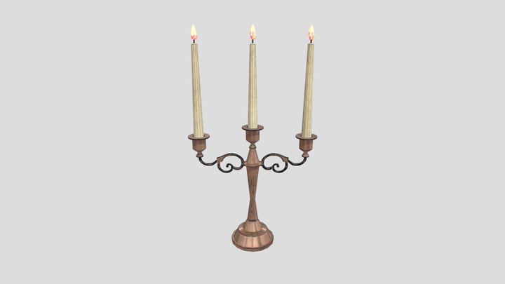 Three_Arm_Candelabra-06/10-Animated 3D Model