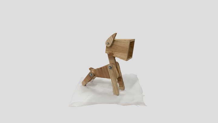 Wooden dog lamp 3D Model