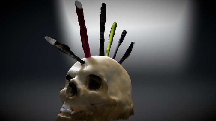 Skull pencil holder 3D Model