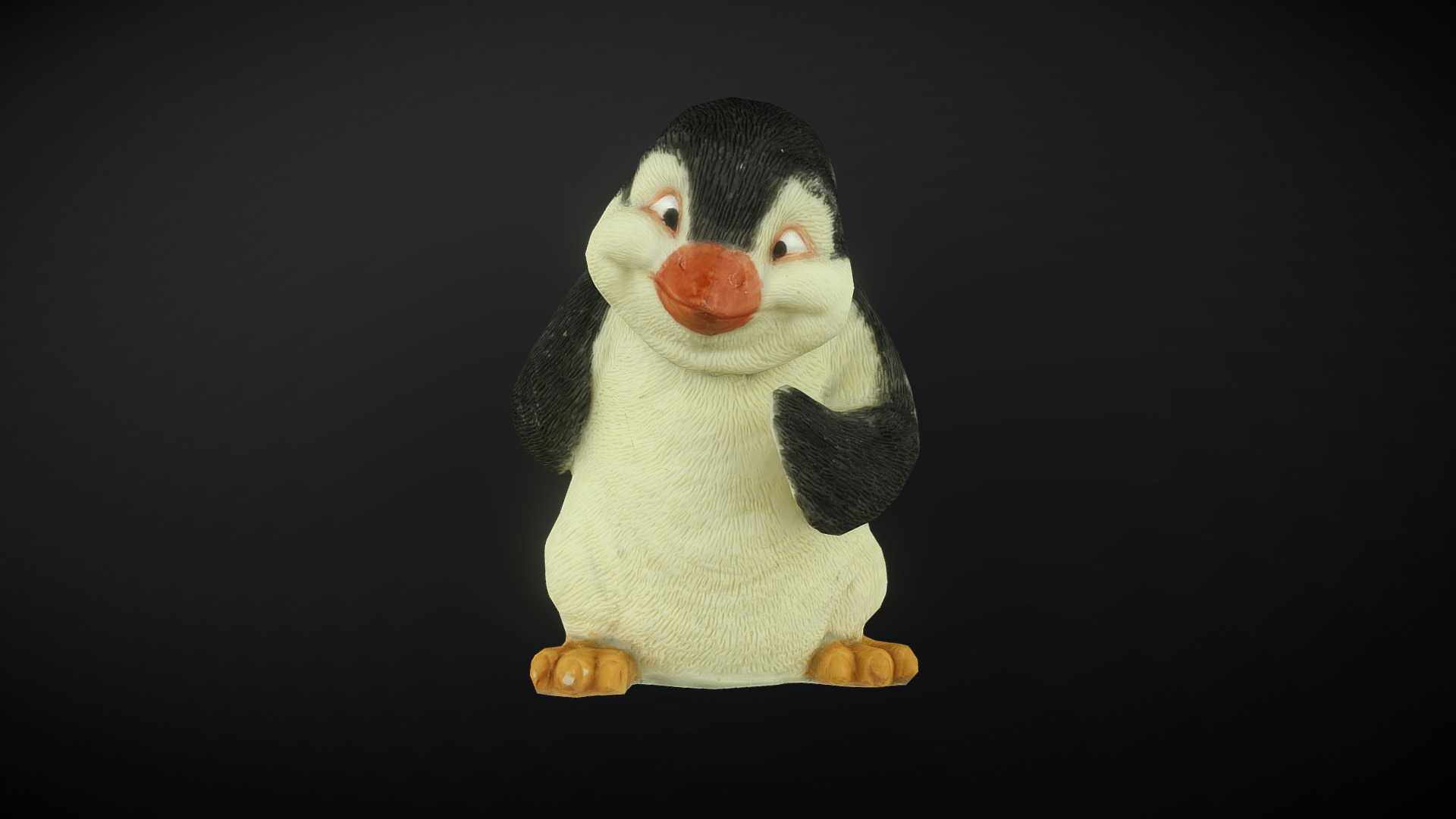 3D model penguin - This is a 3D model of the penguin. The 3D model is about a small white and black bird.