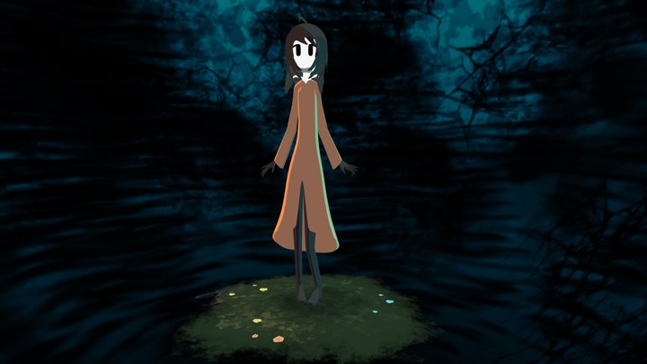Girl of a Dark Fairy Tale 3D Model