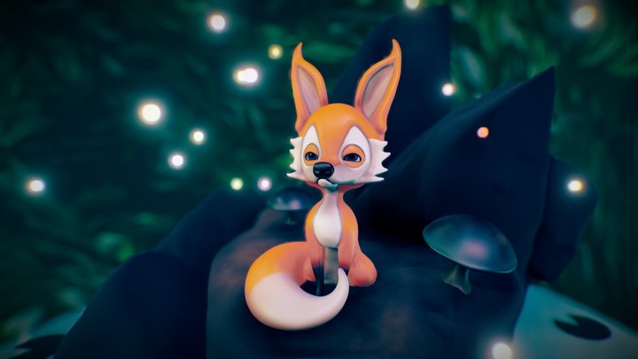Fox Scene 3D Model