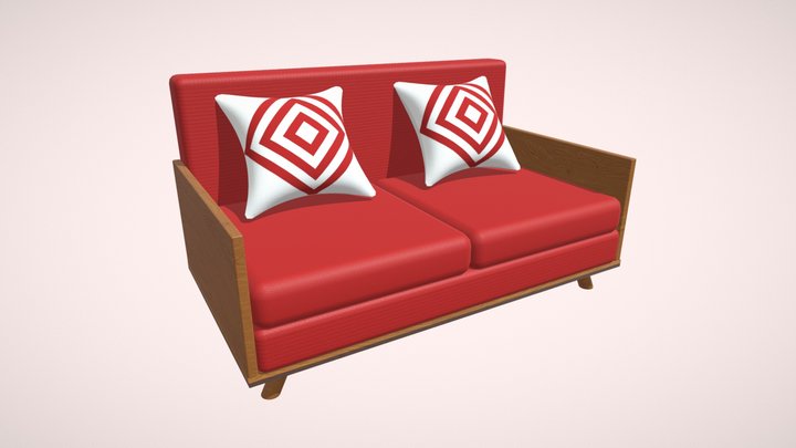 Red Sofa 3D Model