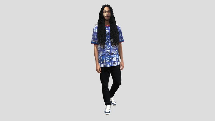 Blue Manga Panel Shirt Portrait – Modèle 3D gratuit STL