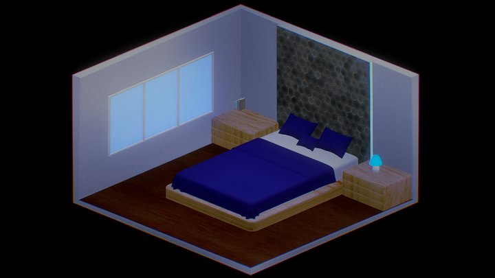 Isometric Bedroom 3D Model