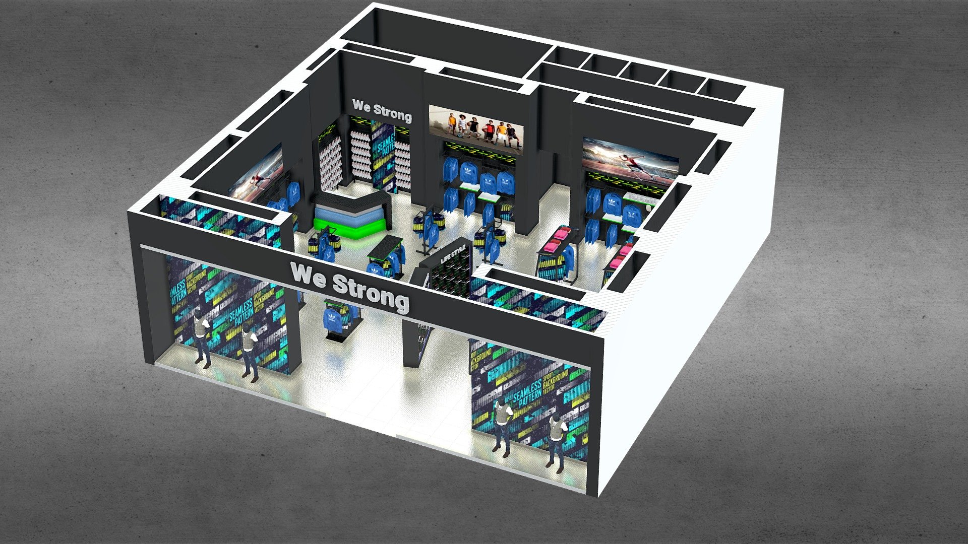 Stand for sports shop 3D model