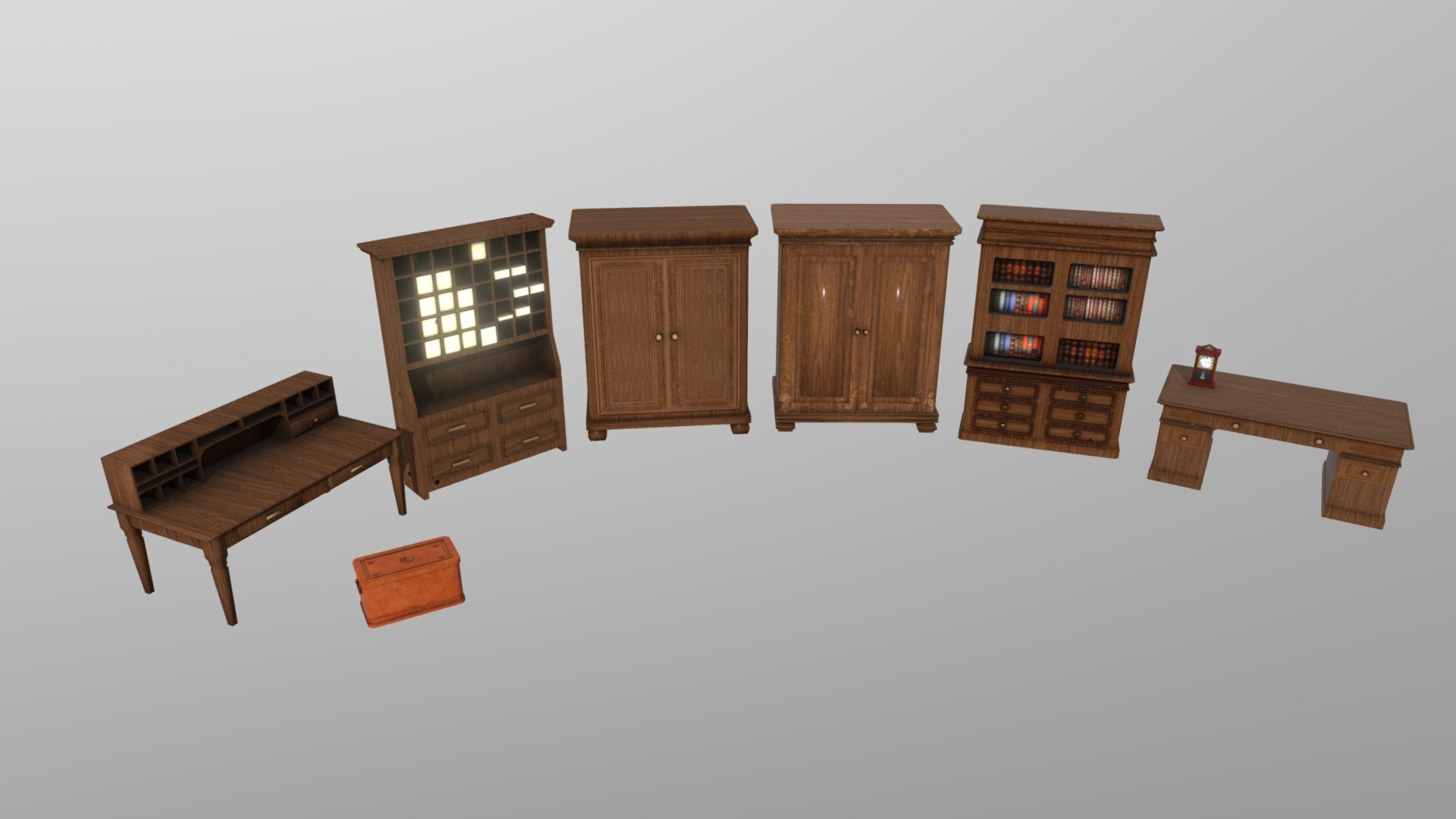 Set of 19th century Spanish furniture (part1) - 3D model by Dani ...