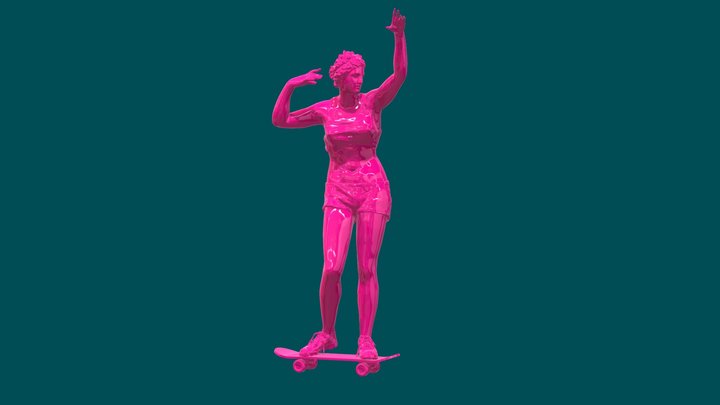 "The Skater Venus: Urban Elegance" 3D Model