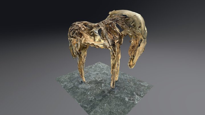 Milk River (Wooden Horse Sculpture) 3D Model