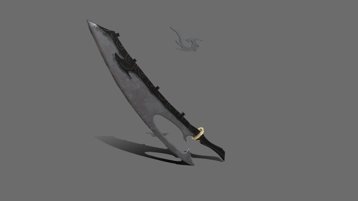 Hooked Sword with Fish Hook 3D Model
